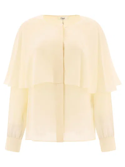 Chloé Silk Georgette Blouse In Neutral
