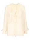 Chloé Silk Georgette Blouse Shirts White In Neutral