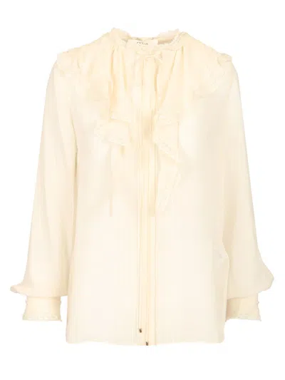 Chloé Silk Georgette Blouse Shirts White