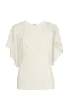 Chloé Silk-georgette Cape Top In White