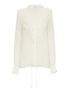Chloé Lace-trimmed Ruffled Silk Blouse In White