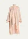 Chloé Chloe Silk-georgette Tunic Top In Pearl Blush