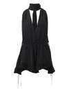 Chloé Jumpsuit With Choker Neck And Ruffle Hem In Black