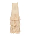Chloé Silk Georgette Long Dress In Nude