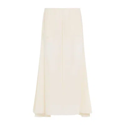Chloé Silk Georgette Long Skirt In Gold