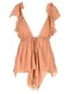 CHLOÉ SILK GEORGETTE RUFFLED TOP