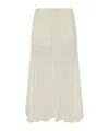 Chloé Silk Georgette Long Skirt In White