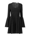 Chloé Mini Robe Évasée En Georgette De Soie Femme Noir Taille 40 100% Soie In Black
