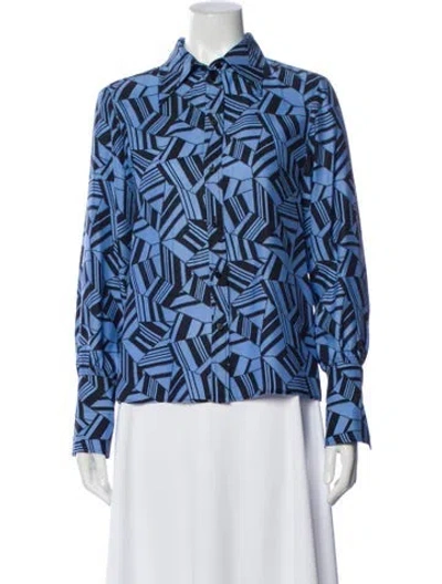 Pre-owned Chloé Silk Graphic Print Blouse In Multi