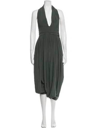 Pre-owned Chloé Silk Halterneck Jumpsuit In Green