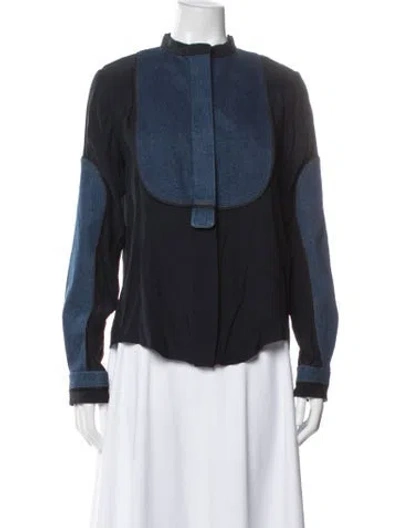 Pre-owned Chloé Silk Jacket In Blue