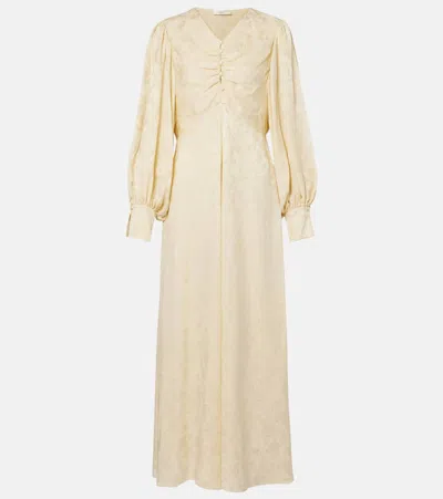 Chloé Silk Jacquard Maxi Dress In Yellow