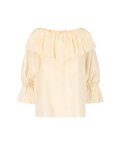 Chloé Silk Jacquard Top In Neutral
