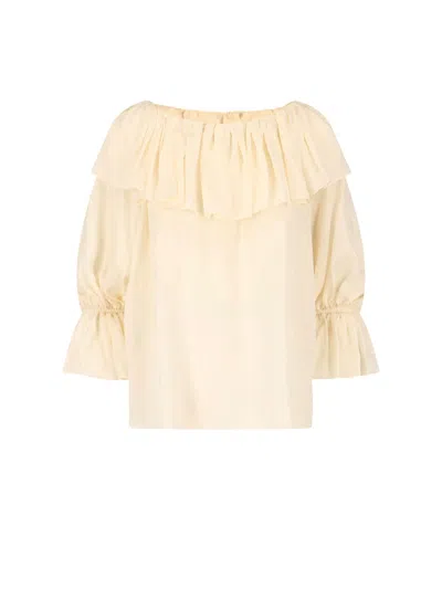 Chloé Silk Jacquard Top In White