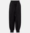 Chloé Black Pants With Ruced Details And Tied Cuffs In Silk Woman