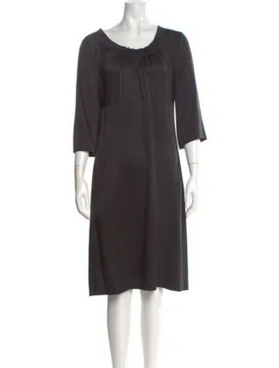 Pre-owned Chloé Silk Knee-length Dress In Gray