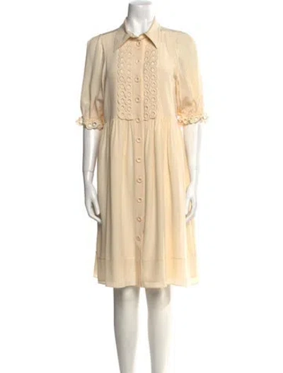 Pre-owned Chloé Silk Knee-length Dress In Neutral