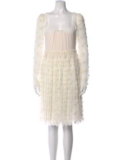 Pre-owned Chloé Silk Knee-length Dress In Neutral