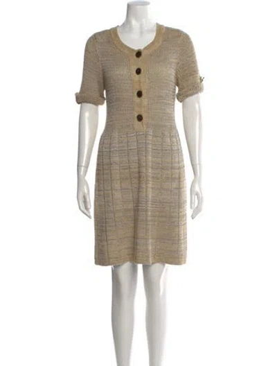 Pre-owned Chloé Silk Knee-length Dress In Neutral