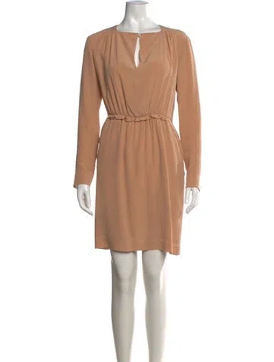 Pre-owned Chloé Silk Knee-length Dress In Neutral