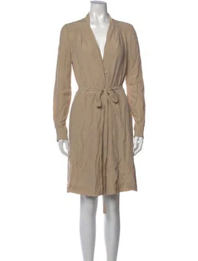 Pre-owned Chloé Silk Knee-length Dress In Neutral