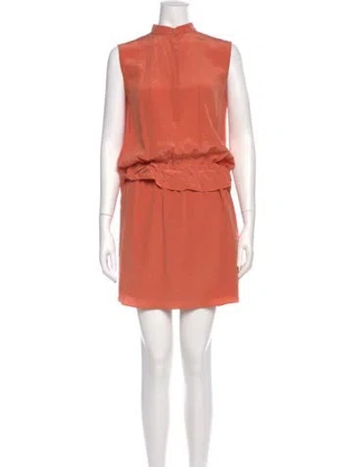 Pre-owned Chloé Silk Knee-length Dress In Orange