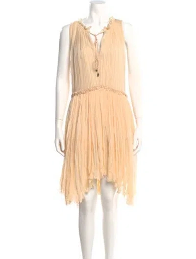 Pre-owned Chloé Silk Knee-length Dress In Orange
