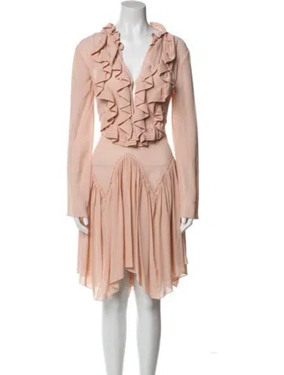 Pre-owned Chloé Silk Knee-length Dress In Pink