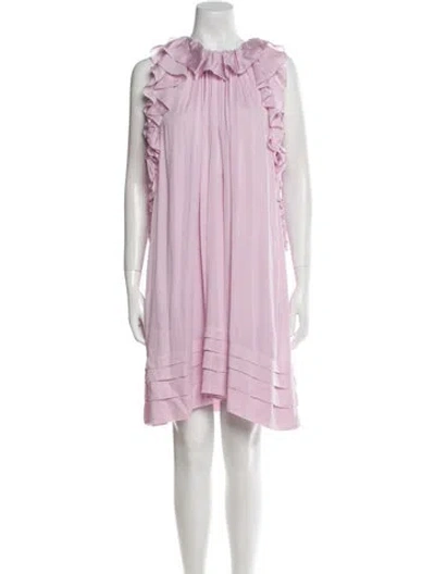 Pre-owned Chloé Silk Knee-length Dress In Purple
