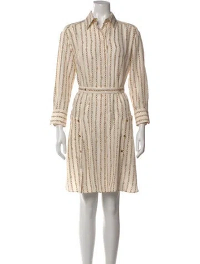 Pre-owned Chloé Silk Knee-length Dress In White