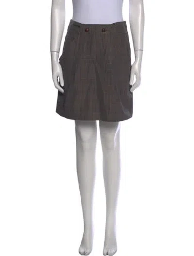 Pre-owned Chloé Silk Knee-length Skirt In Gray