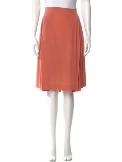 Pre-owned Chloé Silk Knee-length Skirt In Orange