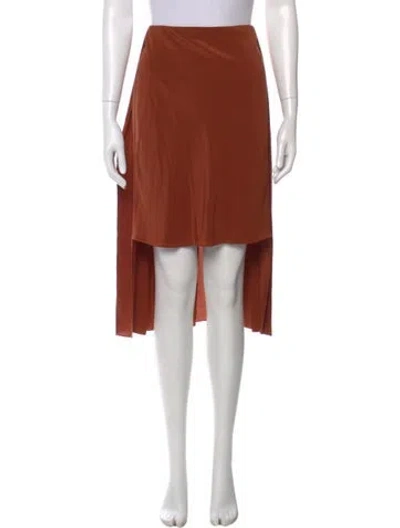 Pre-owned Chloé Silk Knee-length Skirt In Orange
