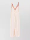 Chloé Silk Lace Floor-length Sleeveless Dress In Pink