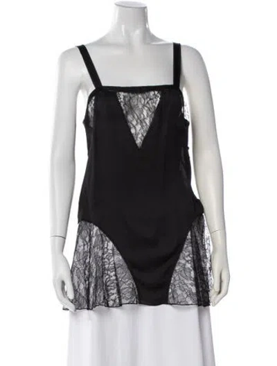 Pre-owned Chloé Silk Lace Pattern Pajamas W/ Tags In Black
