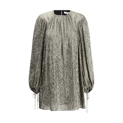 CHLOÉ SILK LAMÉ MINI DRESS