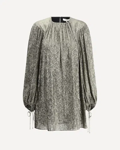 CHLOÉ SILK LAMÉ MINI DRESS