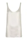 Chloé Laminated Silk Tank Top In Silver