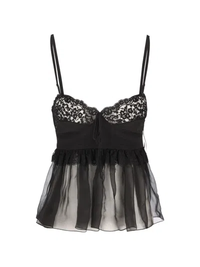 Chloé Silk Lingerie Top In Black