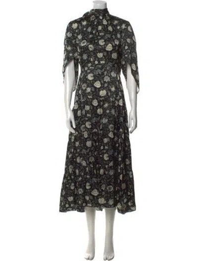 Pre-owned Chloé Silk Long Dress In Black