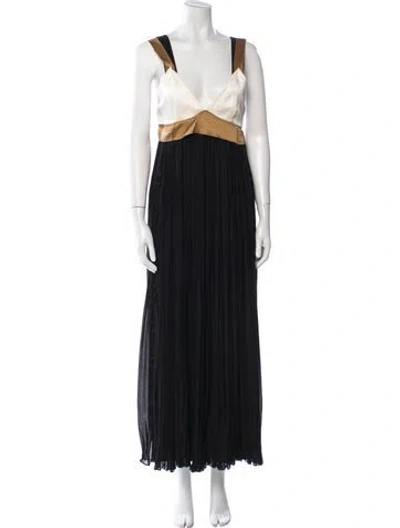 Pre-owned Chloé Silk Long Dress In Black