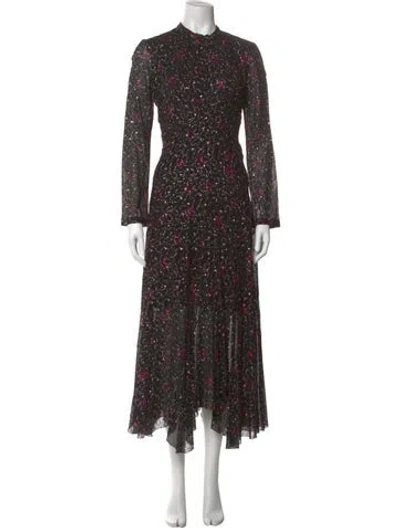 Pre-owned Chloé Silk Long Dress In Black