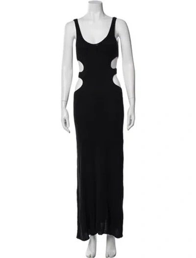 Pre-owned Chloé Silk Long Dress In Black
