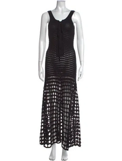 Pre-owned Chloé Silk Long Dress In Black
