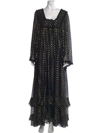 Pre-owned Chloé Silk Long Dress In Black