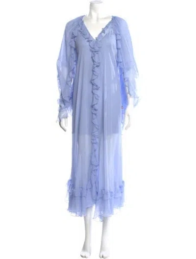 Pre-owned Chloé Silk Long Dress In Blue