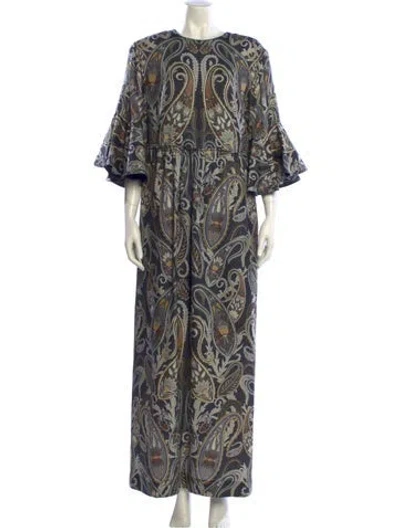 Pre-owned Chloé Silk Long Dress In Multi