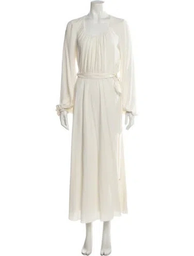 Pre-owned Chloé Silk Long Dress In Neutral