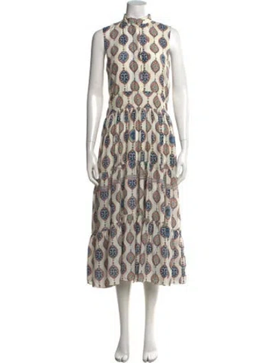 Pre-owned Chloé Silk Long Dress In Neutral