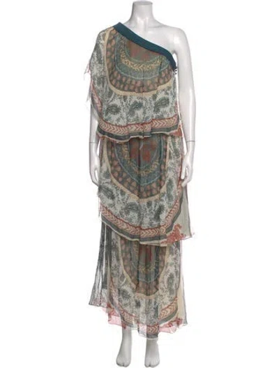 Pre-owned Chloé Silk Long Dress W/ Tags In Neutral